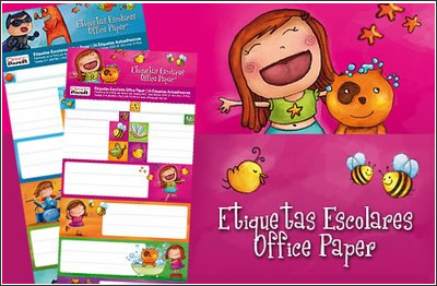 Cuadernos escolares y etiquetas escolares
